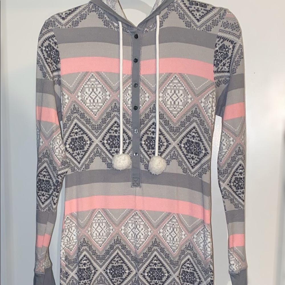 Victoria Secret PINK button up pajama one piece